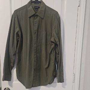 J. Crew Men's Casual Green Button Down Shirt